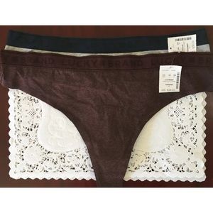 Lucky Brand Thong Panties Cotton Size XL 2pk (A03)